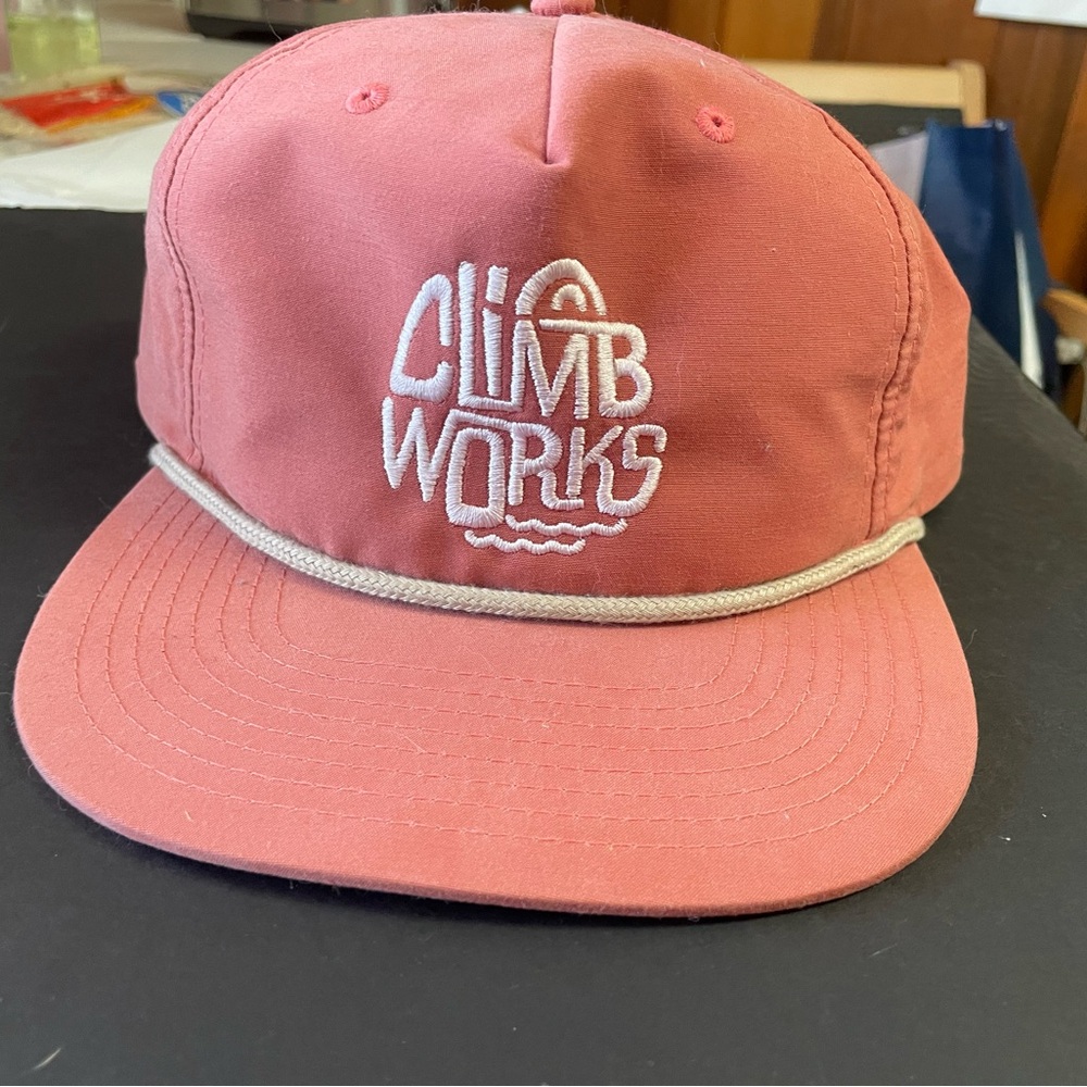 Climb Works Hawaii Salmon Script Adjustable Snap Back Hat
